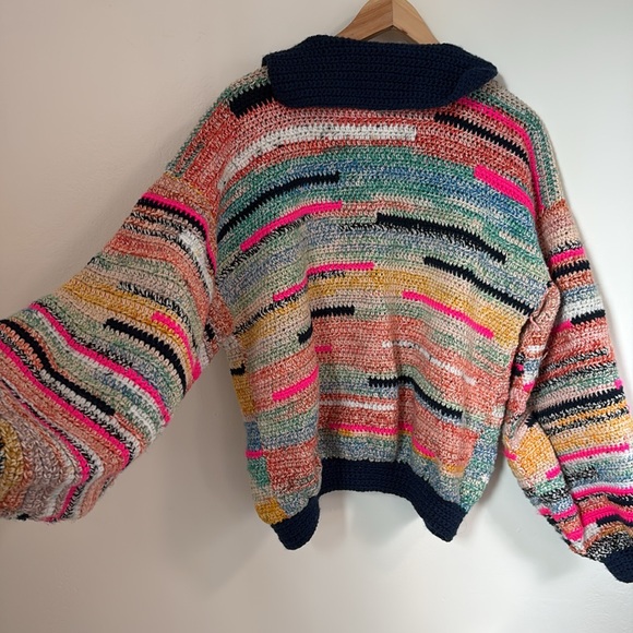 Miu Miu Inspired Crochet Cardigan Sweater - Size S (hand made & one of a kind) - Picture 3 of 7